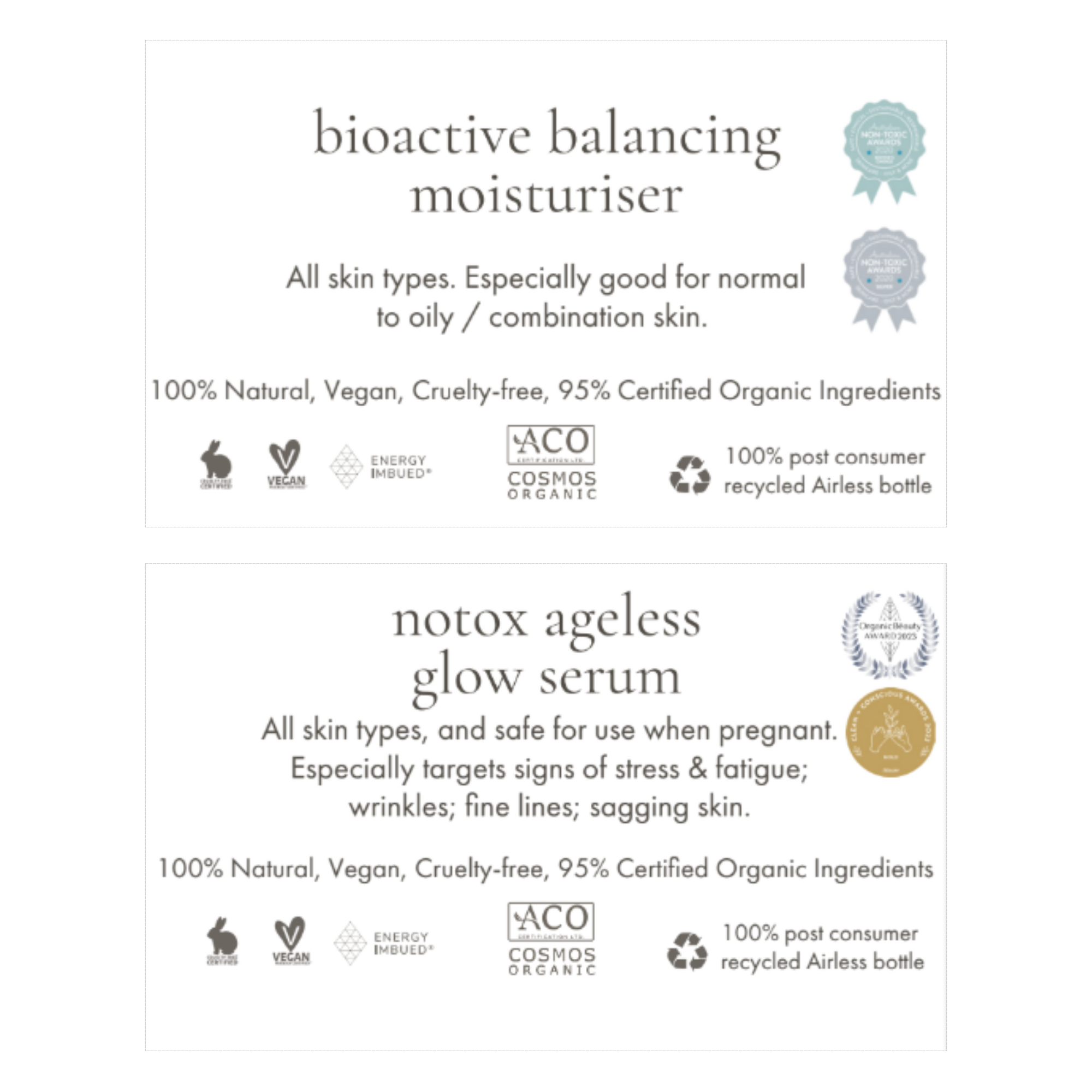 Shelf Talkers - Full Set Face Care